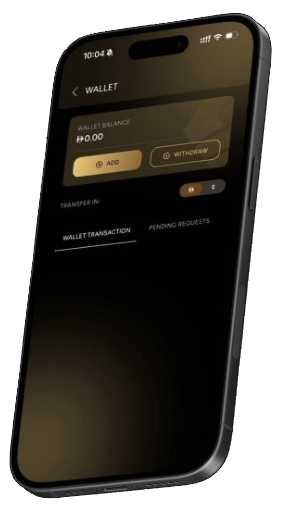 Simodi wallet screen for adding funds