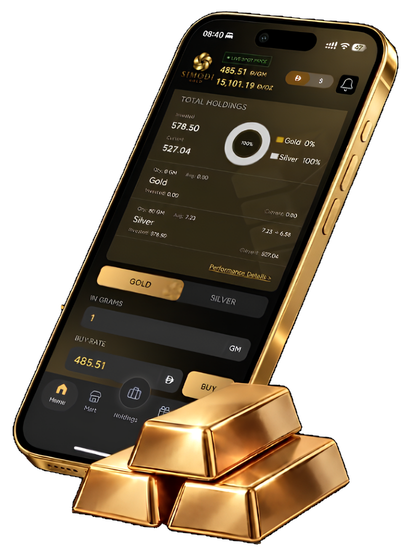 Simodi holdings screen with 24K gold bars